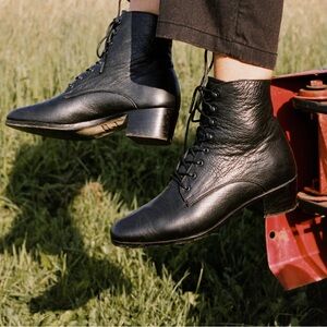 Christy Dawn Dawn Boots in Noir Leather